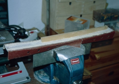 Schablone für den Radius der Bodenbalken